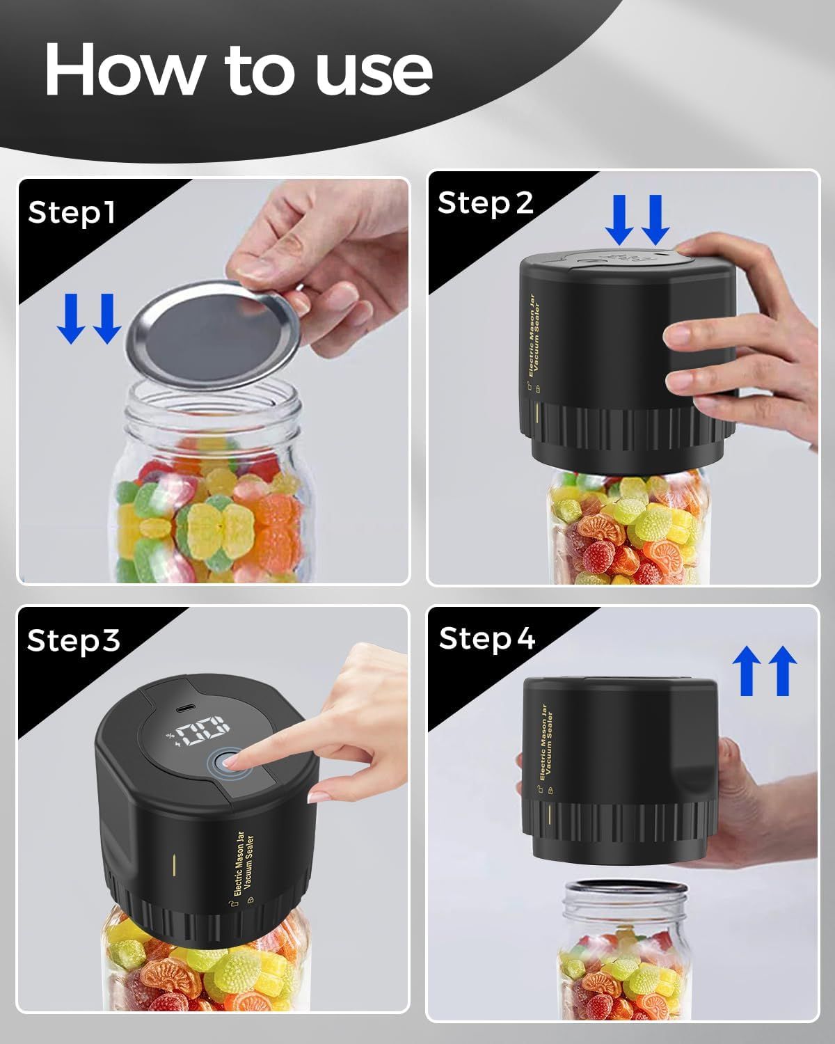 Refurbished Fodmor Mason Jar Electric Vacuum Sealer - Reebelo US