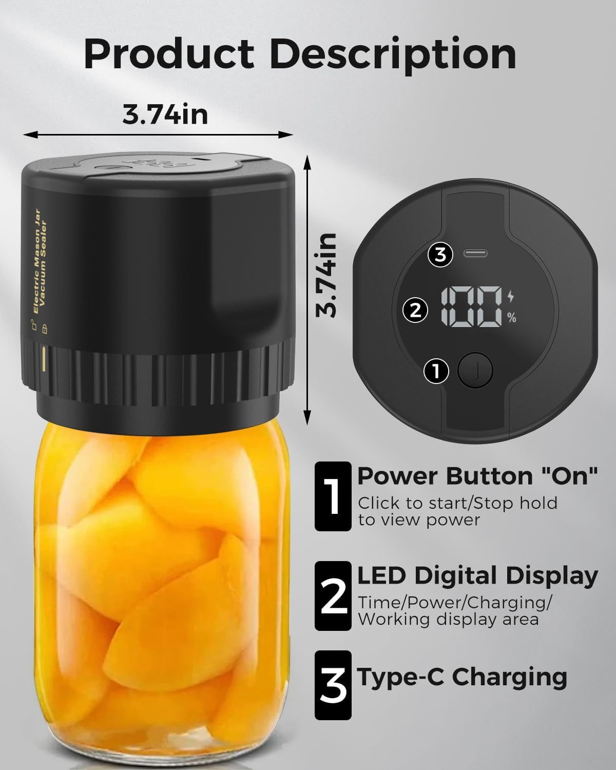 Refurbished Fodmor Mason Jar Electric Vacuum Sealer - Reebelo US