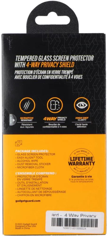 Gadget Guard Glass Privacy Screen Protector for iPhone 15 Pro - Reebelo US