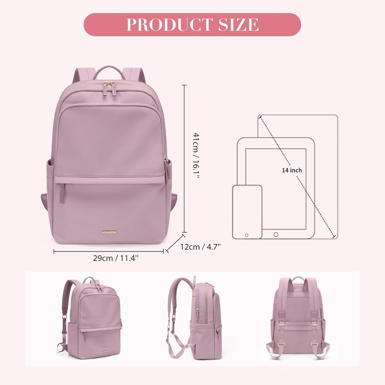 Refurbished Golf Supags Laptop Backpack for Women Slim Computer Bag 15.6" - Reebelo US