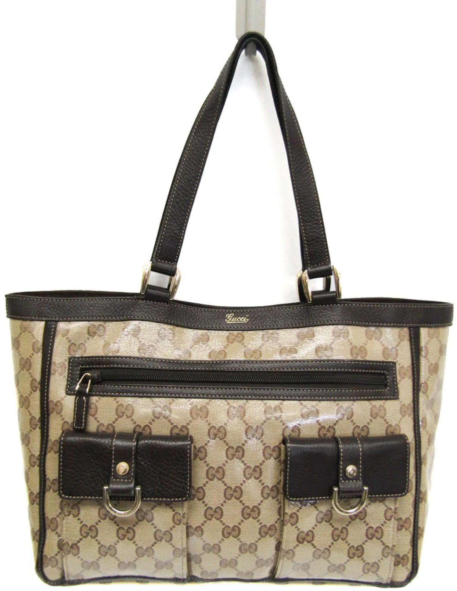 Refurbished Gucci GG Crystal Leather PVC Tote Bag - Reebelo US