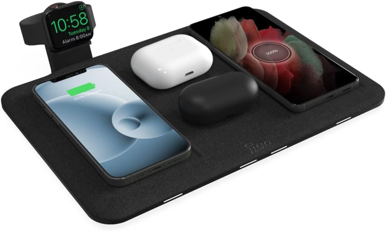 HALO Universal Wireless 4-in-1 Charging Mat with Apple Watch Holder