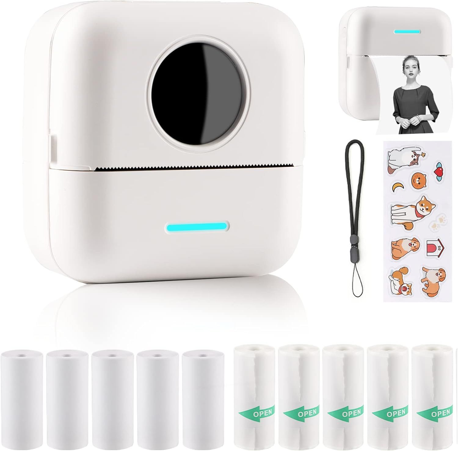 Refurbished HuiJuKeJi X5 Mini Sticker Printer Smart Pocket Inkless Thermal Printer - Reebelo US