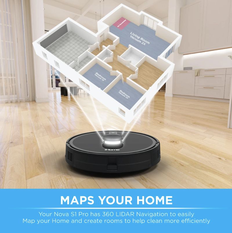 Refurbished iHome Autovac Nova S1 Pro Robot Vacuum - Reebelo US