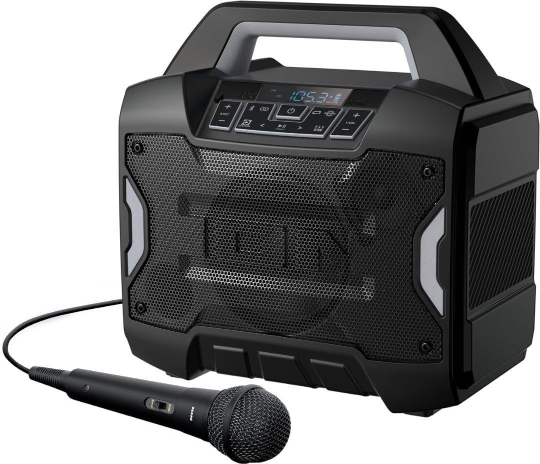 ION Audio Sport Boom All-Weather Rechargeable Speaker with Microphone - Black