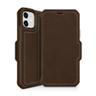 Itskins Hybrid // Folio Leather Wallet Phone Case for iPhone 12 mini - Brown