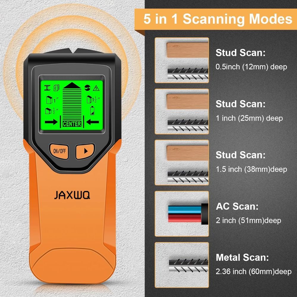 Refurbished JAXWQ 5-in-1 Stud Finder Wall Scanner (TH410) - Reebelo US