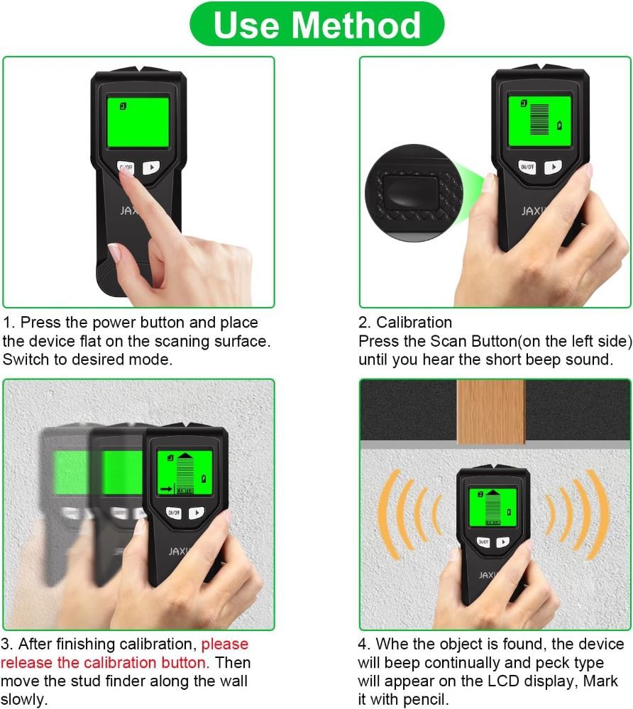 Refurbished JAXWQ 5-in-1 Stud Finder Wall Scanner (TH410) - Reebelo US