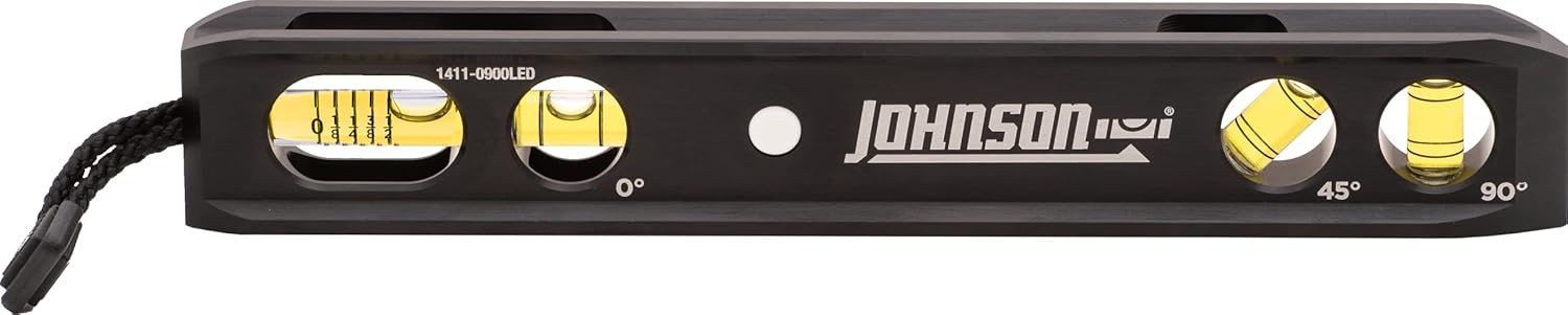 Refurbished Johnson Level & Tool 1411-0900LED 9" Magnetic LED Billet Torpedo Level - Reebelo US