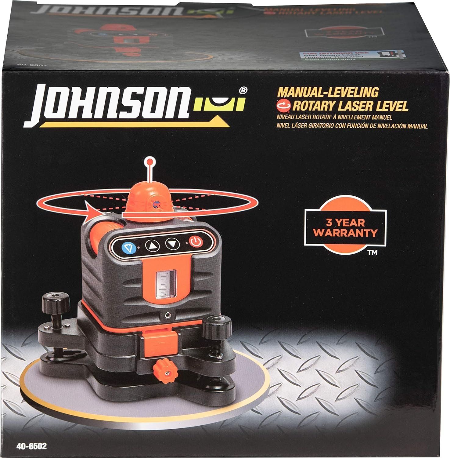 Refurbished Johnson Level & Tool 40-6502 Manual-Leveling Rotary Laser - Reebelo US