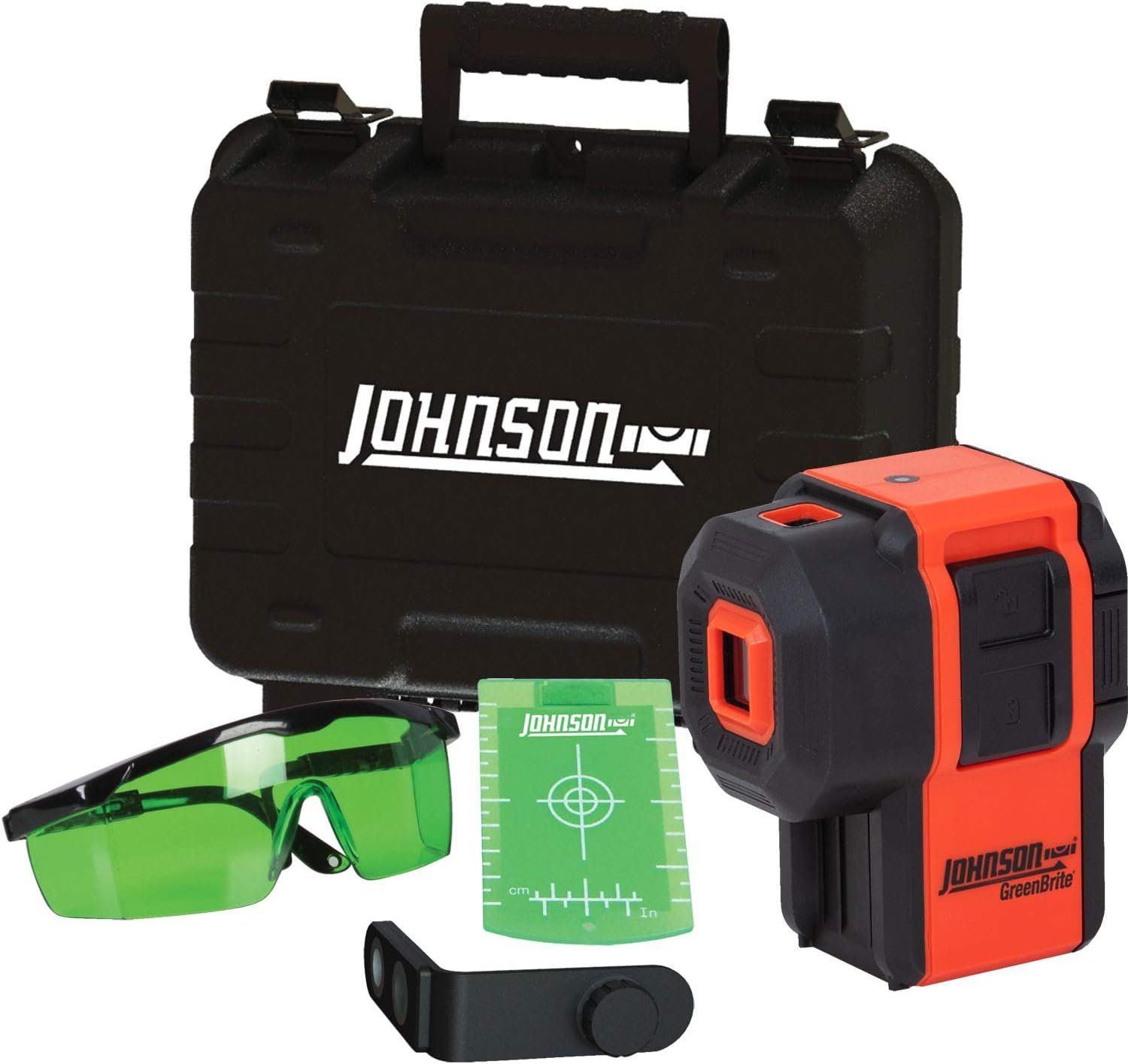 Johnson Level & Tool 40-6641 Self-Leveling 3 Dot Laser Kit w/ GreenBrite Technology