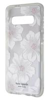 Kate Spade Defensive Hardshell Case for Samsung Galaxy S10 - White Hollyhock Clear