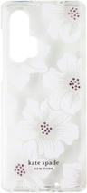 Kate Spade Hard Phone Case for Motorola Edge+ (2020) - Hollyhock Floral (Clear/Cream)