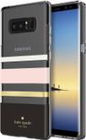 Kate Spade New York Flexible Hardshell Phone Case for Galaxy Note 8 - Charlotte Stripe Black / Blush / Gold