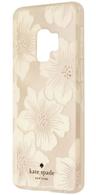 Kate Spade New York Protective Hardshell Phone Case for Galaxy S9 - White Jewel Flower