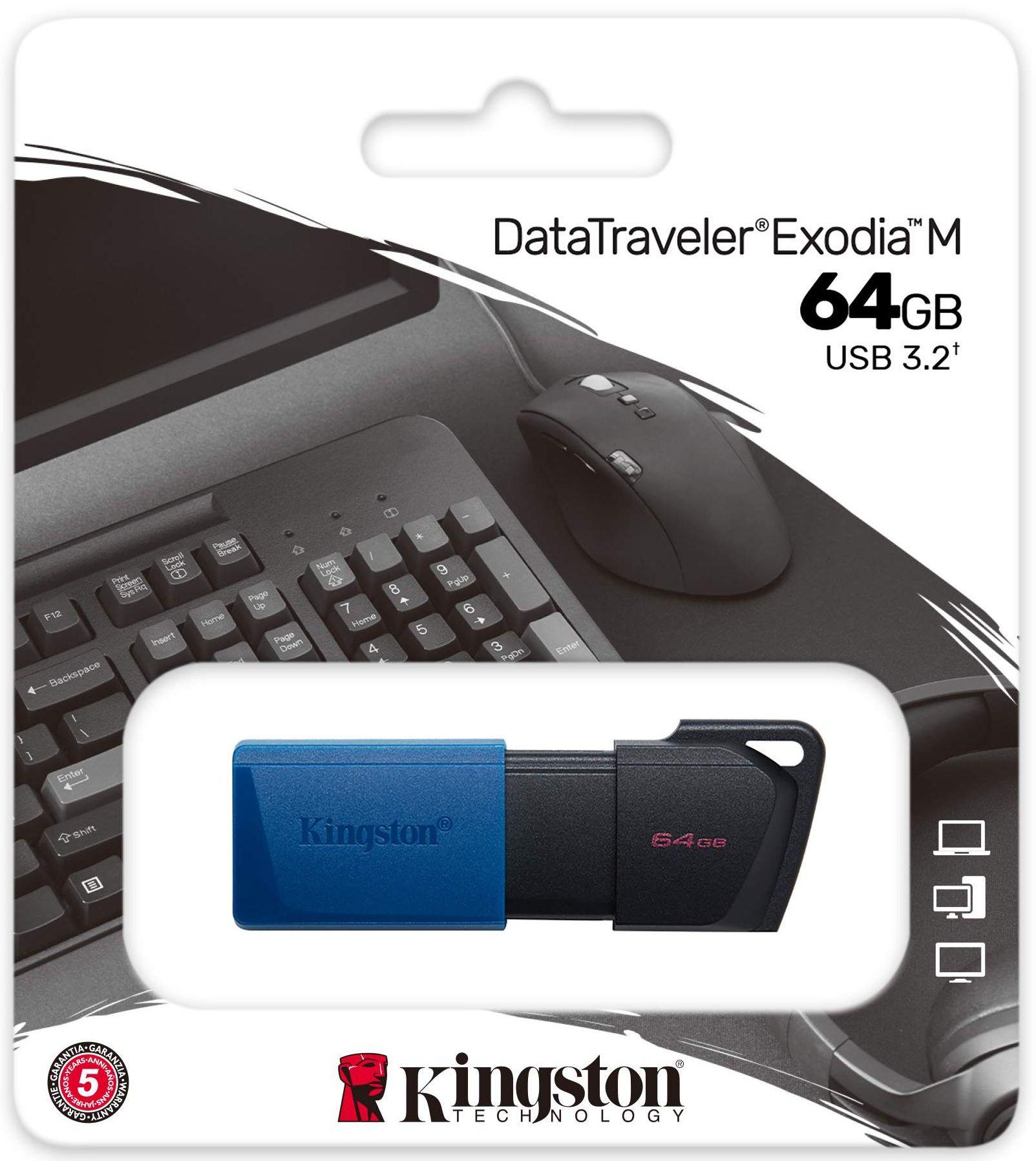 Refurbished Kingston Data Traveler Exodia M USB Flash Drive 64GB - Reebelo US
