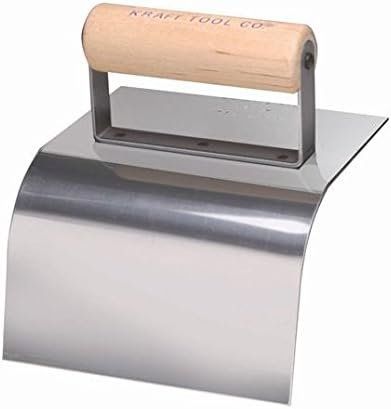 Kraft Tool CF197 1-1/2" Radius Curb Tool with Wood Handle - Stainless Steel