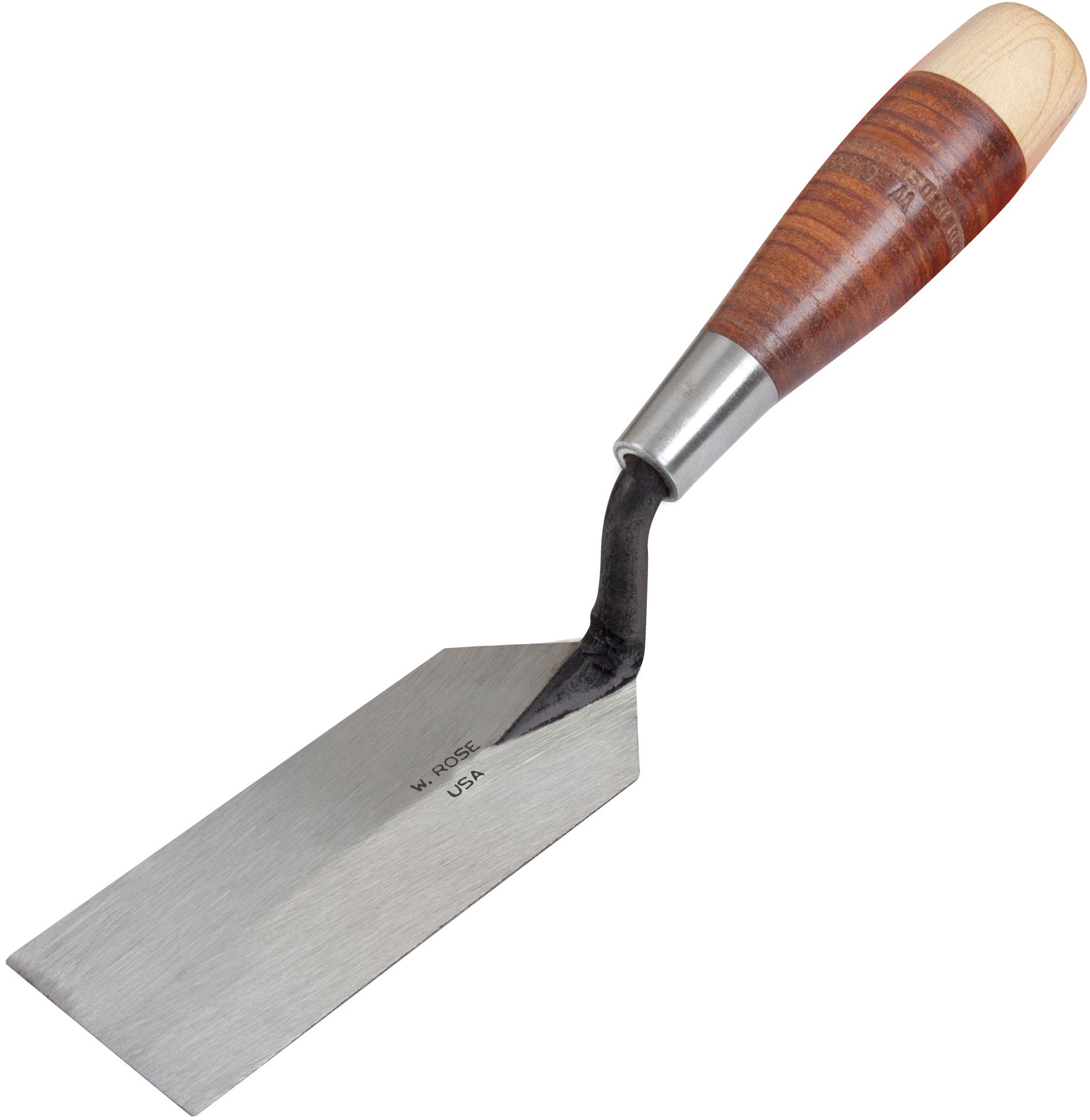 Kraft Tool Co. W.Rose™ Margin Trowel with Leather Handle 5" x 2" (RO58-5L) - Grey
