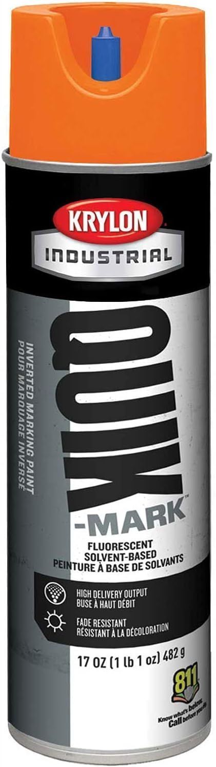 Krylon Industrial Quik-Mark Solvent-Based Inverted Marking Paint - Orange