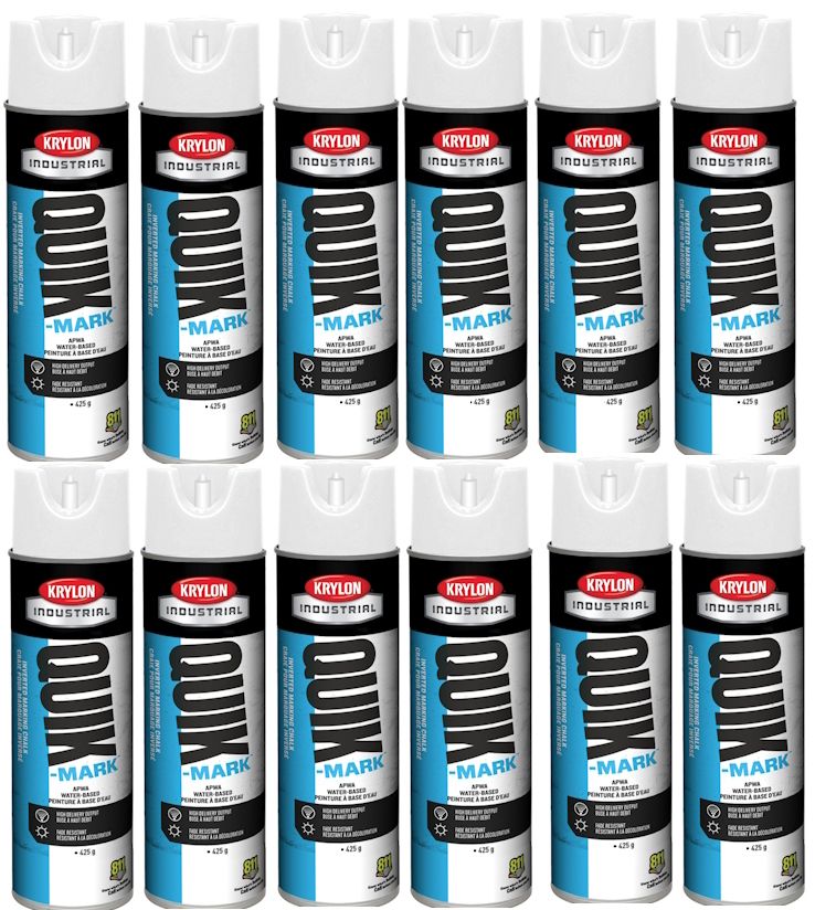 Refurbished Krylon Industrial Quik-Mark Water-Based Inverted Marking Paint (12-Pack) - Reebelo US