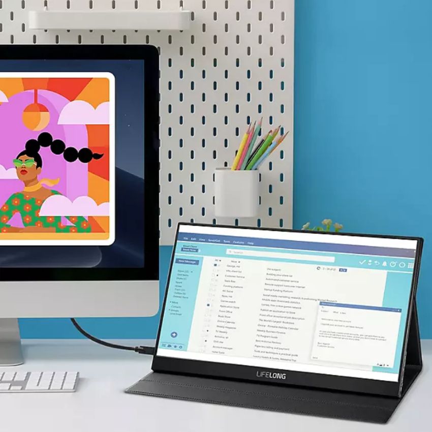 Refurbished Lifelong 15.6" FHD 1080p Portable Monitor with USB-C - Reebelo US