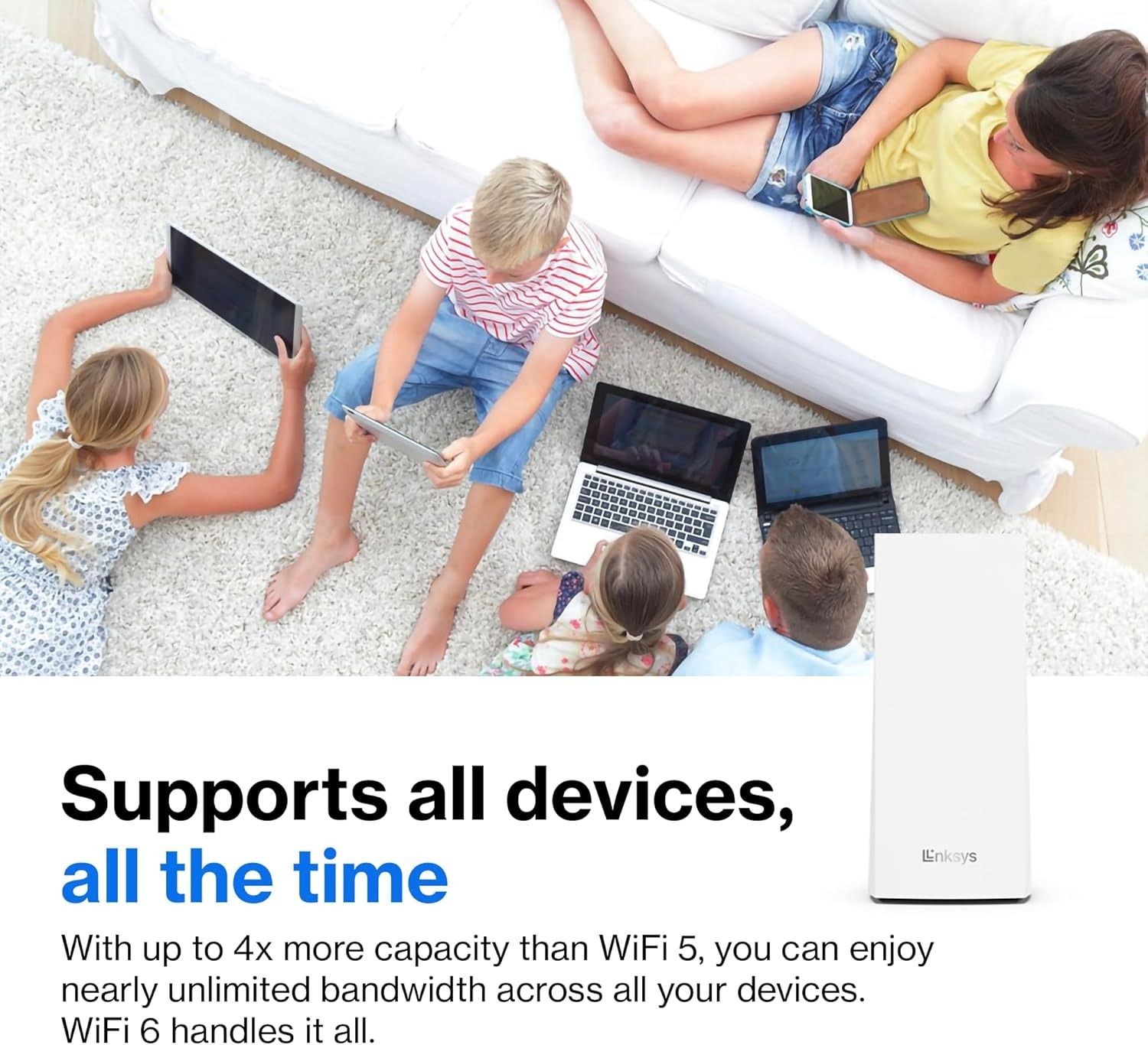 Refurbished Linksys MX4200 Mesh WiFi Router AX4200 WiFi 6 Velop Mesh - Reebelo US