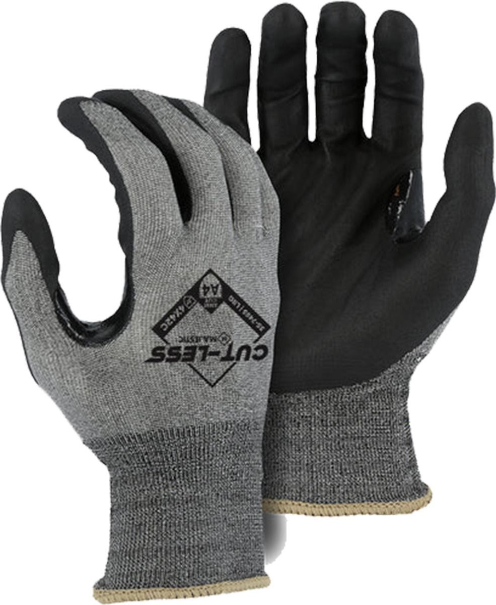 Majestic Cut-Less Watchdog Foam Nitrile Palm Gloves (L) - Gray