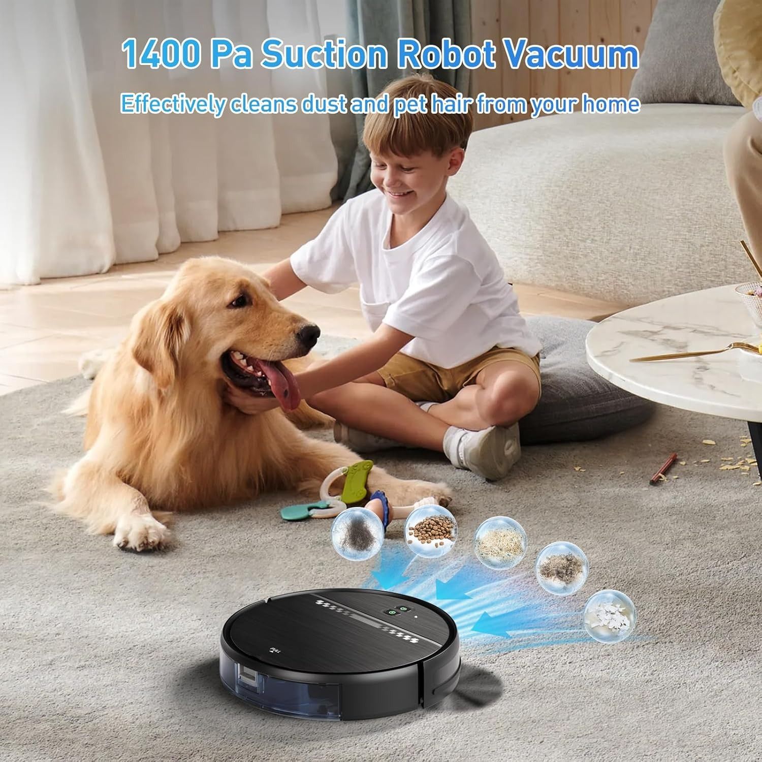 Refurbished Manvn Robot Vacuum and Mop Combo with Wi-Fi/APP Self-Charging Vacuum Cleaner - Reebelo US