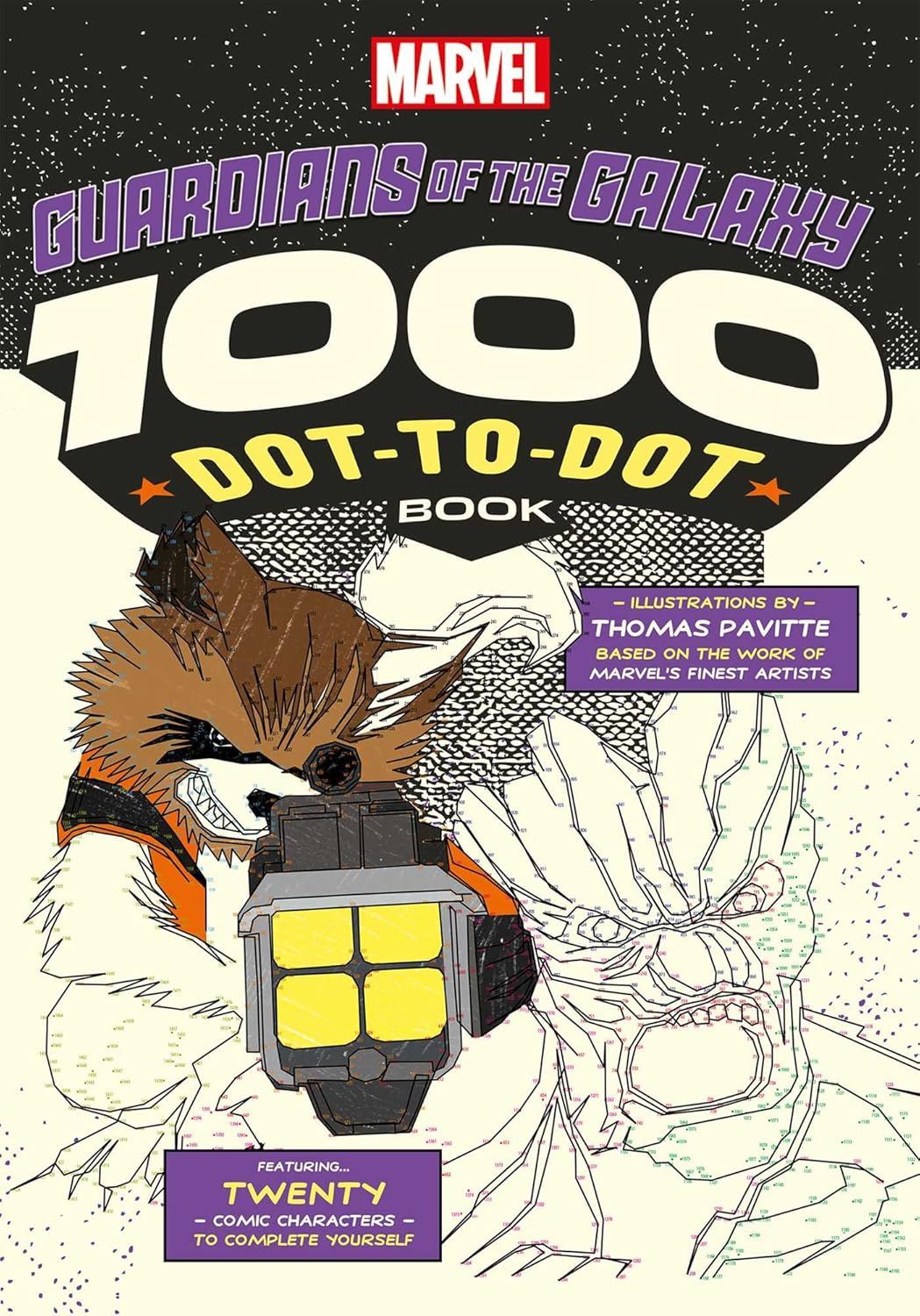 Marvel: Guardians of the Galaxy 1000 Dot-to-Dot Book by Thomas Pavitte - Black/Purple