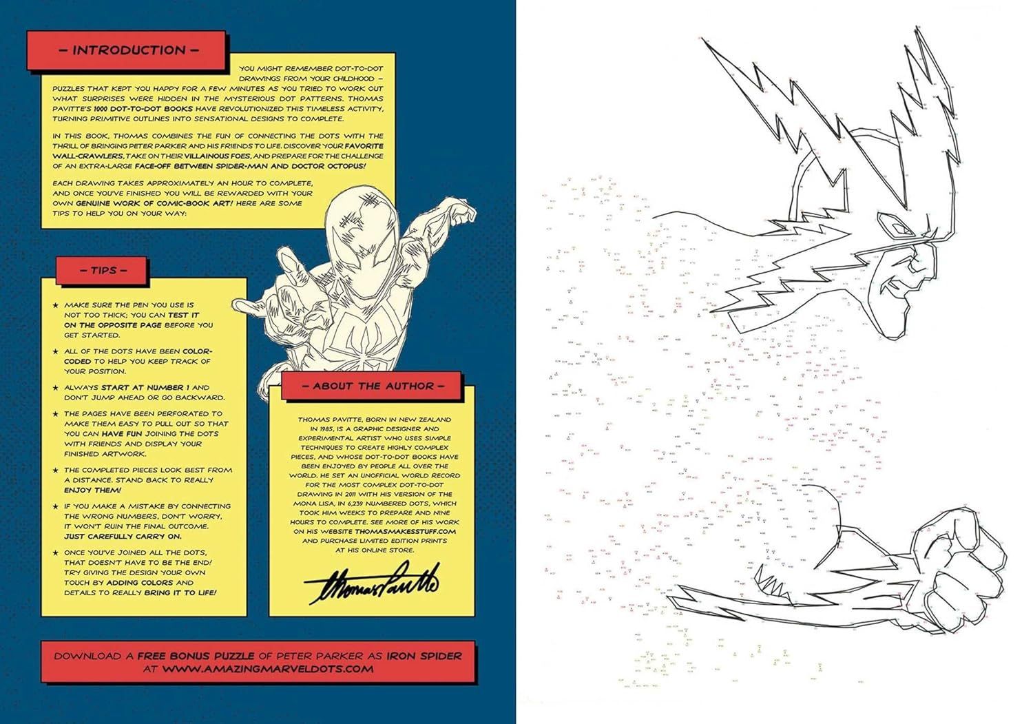 Marvel: Spider-Man1000 dot-to-dot book by Thoms Pavtte - Reebelo US