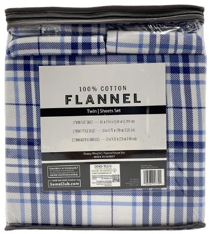 Member's Mark 100% Cotton 4pc Flannel Sheets Twin Set - Reebelo US