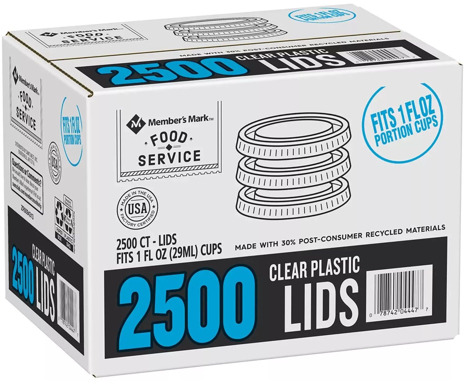 Member's Mark Food Service 2500 CT Clear Plastic Lids Fits 1oz Portion Cups - Reebelo US