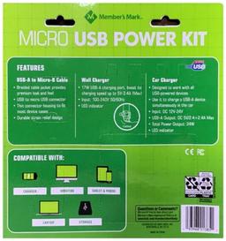 Refurbished Member's Mark Micro USB Power Kit - Reebelo US