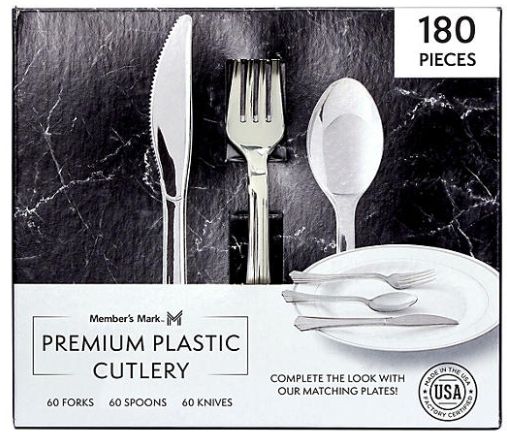 Member's Mark Premium Silver-Look Cutlery Combo 180 ct. - Reebelo US