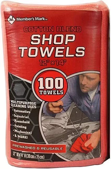 Member's Mark Shop Towel 12" x 14" (100pck) - Red