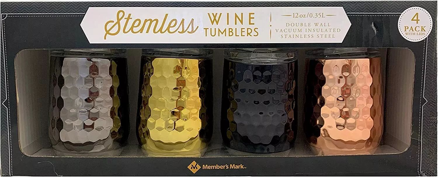 Member's Mark Stemless Wine Tumblers 12 oz (Pack of 4) - Reebelo US