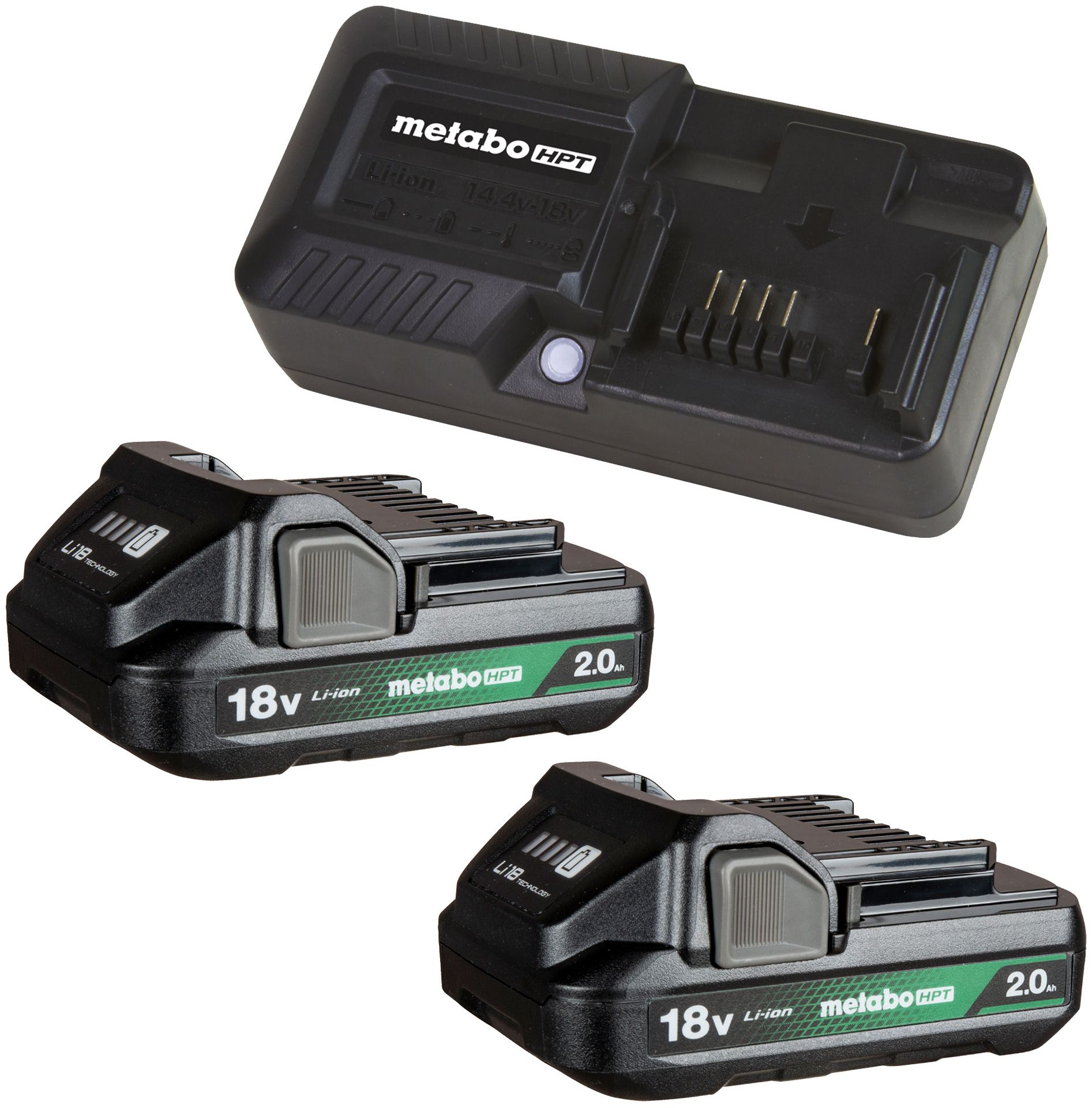 Refurbished Metabo HPT UC18YKSLS 18V 2.0AH Batteries (2-Pack) and Charger Kit - Reebelo US