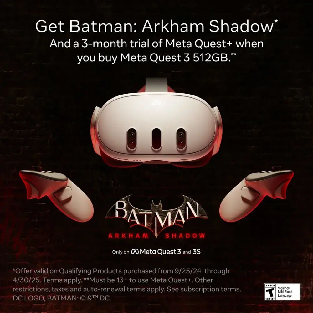 Refurbished Meta Quest 3 Get Batman: Arkham Shadow VR - Reebelo US