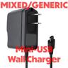 Mixed/Generic Corded Mini USB Wall Charger/AC Power Supply (0.2A to 0.9A Output) - Black