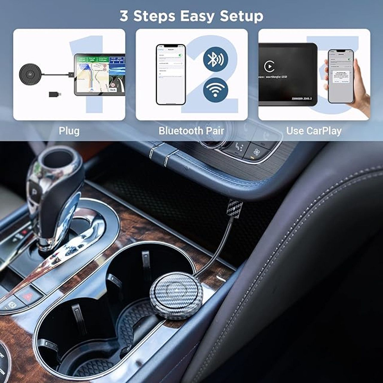 Refurbished Mocale Carplay Adapter Convert Wired to Wireless - Reebelo US