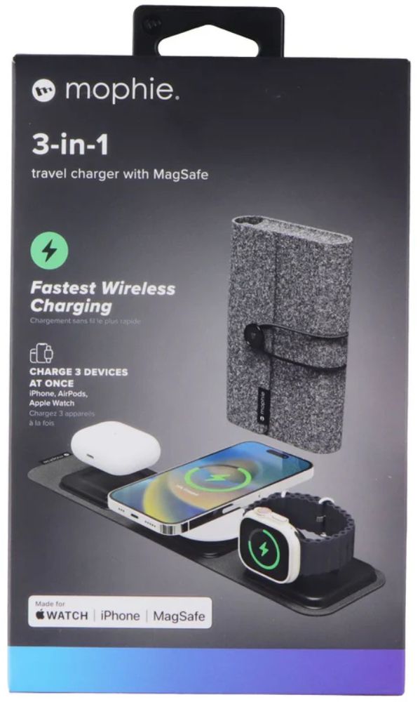 Mophie Tri-Fold 3-in-1 Travel Charger Pad with MagSafe for Apple (Gen 1) - Reebelo US