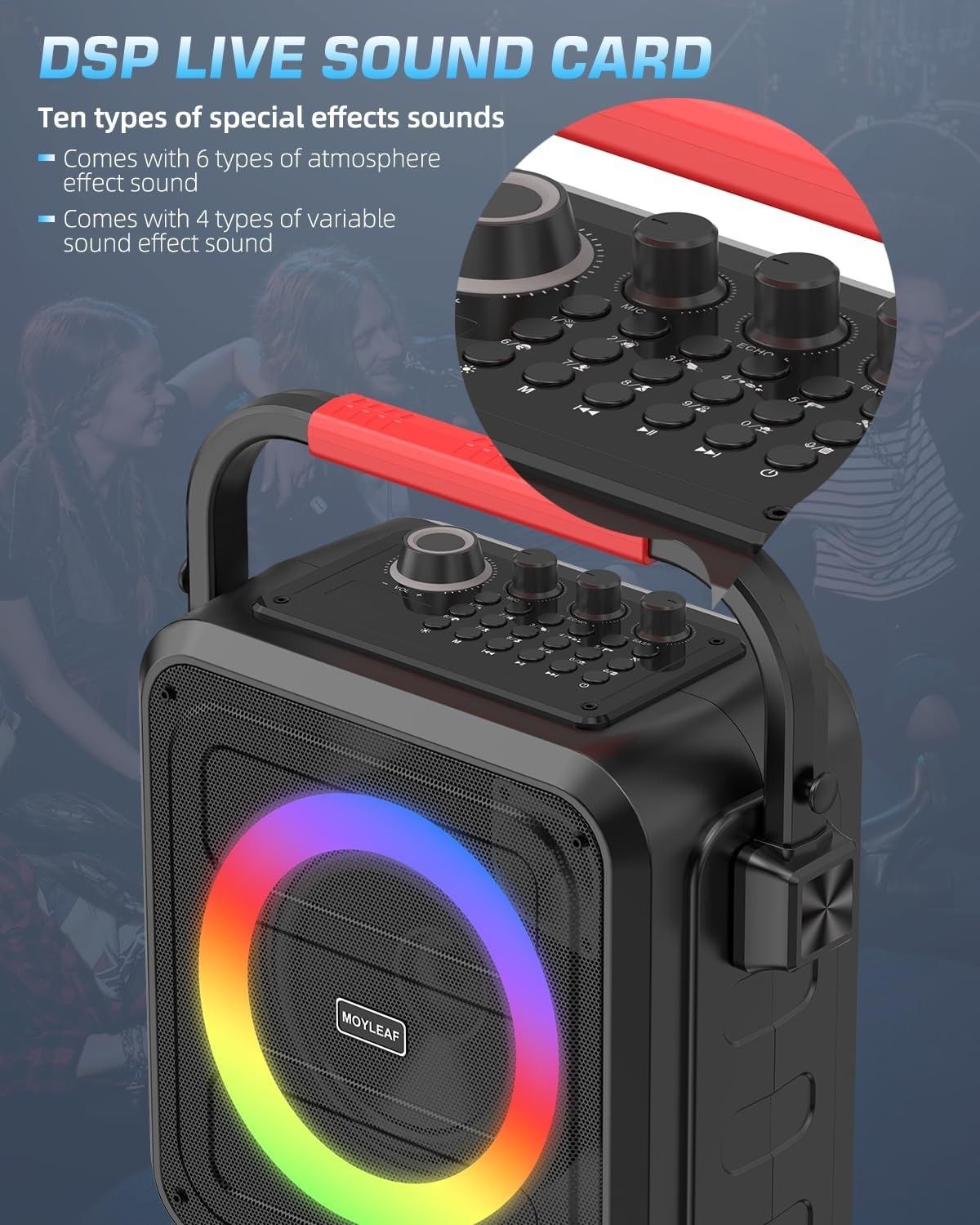 Refurbished Moyleaf K253 Karaoke Machine for Adults & Kids Bluetooth Karaoke Speaker - Reebelo US