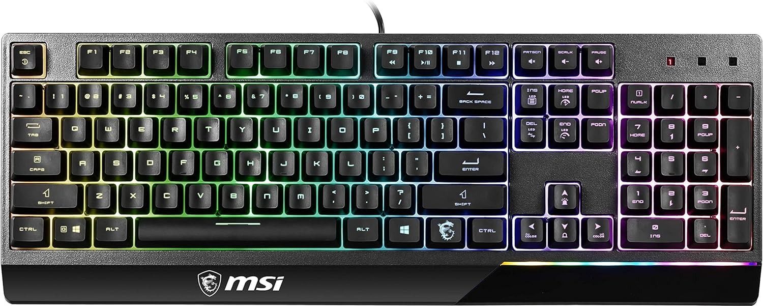 MSI Vigor GK30 USB Wired Gaming Keyboard with RGB Backlight - Black