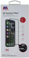 MyBat 3D Carbon Fiber Tempered Glass Screen Protector for iPhone 12 Pro Max - Clear
