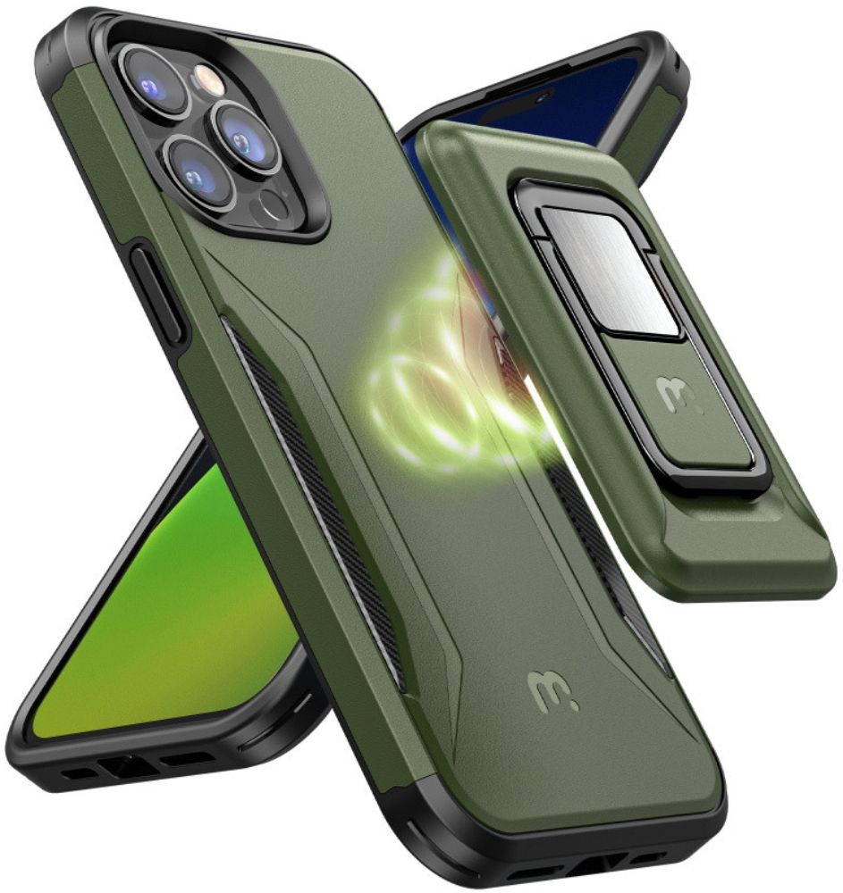 MyBat Pro Stealth Series Phone Case with MagKick for iPhone 14 Pro - Green - Like New