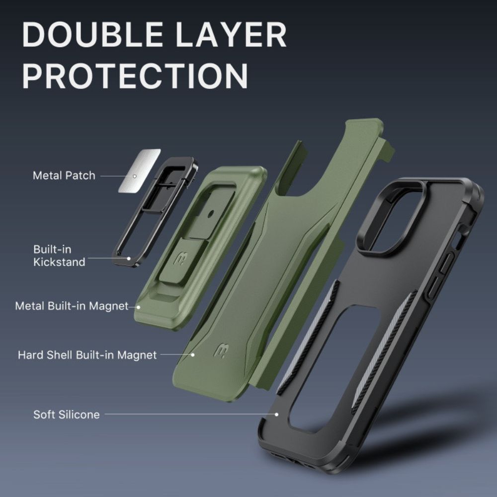 Refurbished MyBat Pro Stealth Series Phone Case with MagKick for iPhone 14 Pro - Reebelo US