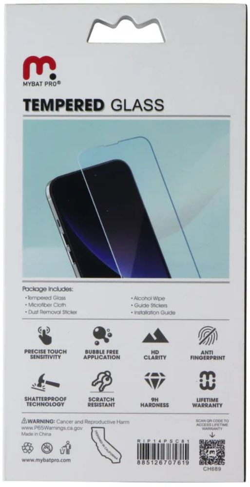 Mybat Pro Tempered Glass Screen Protector for iPhone 14 Pro  - Reebelo US