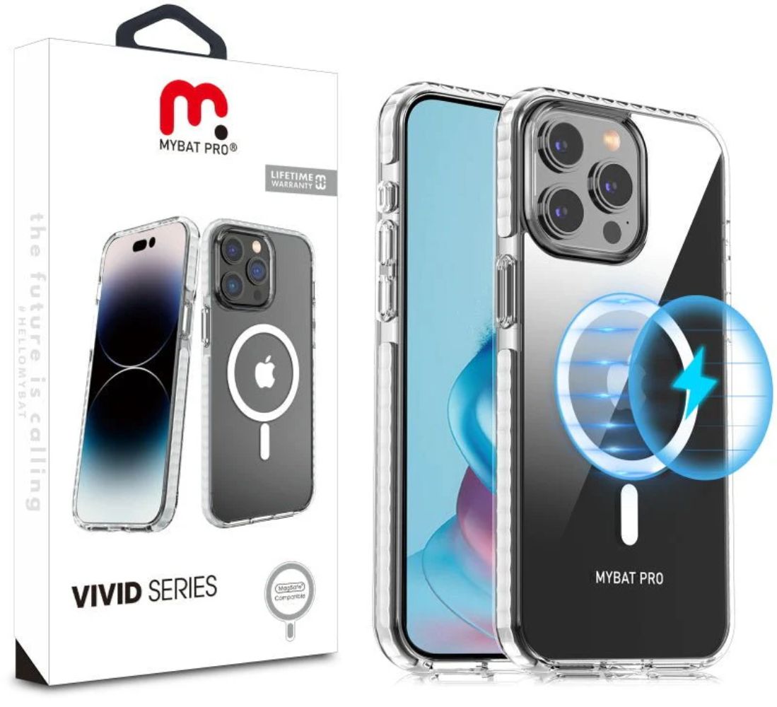 MyBat Pro Vivid Series Phone Case with MagSafe for iPhone 15 - White/Clear - Brand New
