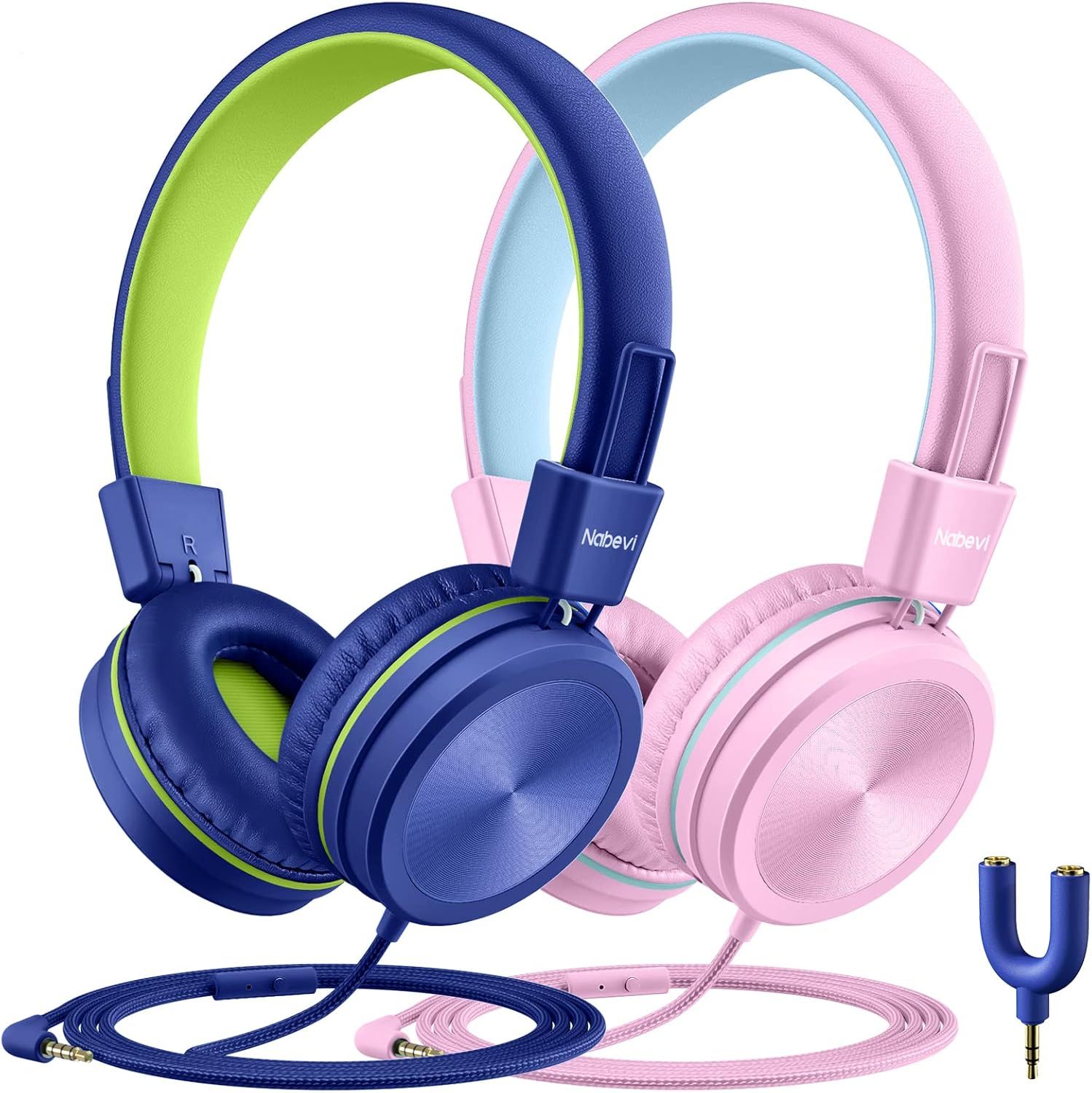 Refurbished Nabevi Kids Headphones with Microphone BH200 (2-Pack) - Reebelo US