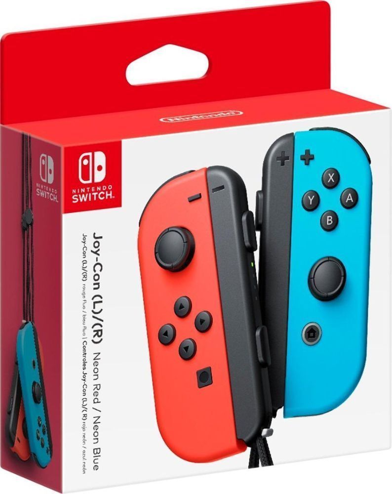 Nintendo Joy-Con (L/R) Wireless Controllers for Nintendo Switch - Neon Red/Neon Blue
